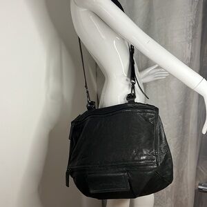Annette Gortz Large Pandora Leather Shoulder Crossbody Bag Charcoal Black Bag